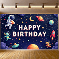 thumbnail image 6 of Astronaut Theme Kids Birthday Banner Space Elements Happy Birthday for Children's Party Indoor Decoration Event Celebration, 6 of 8