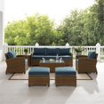 thumbnail image 3 of Pemberly Row Modern 7-piece Fabric Outdoor Sofa Set in Navy/Brown, 3 of 6