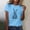 Light Blue, variant on Ynynloco Happy Easter Shirts for Women Easter Funny Bunny T-Shirt Rabbit Graphic Tees Easter Egg Holiday Shirt Tops