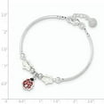 thumbnail image 2 of 925 Sterling Silver Enameled Ladybug Crystal Stars .75 Inch Extension Childrenbracelet 6 Bracelet Fine Jewelry For Women Gifts For Her, 2 of 5
