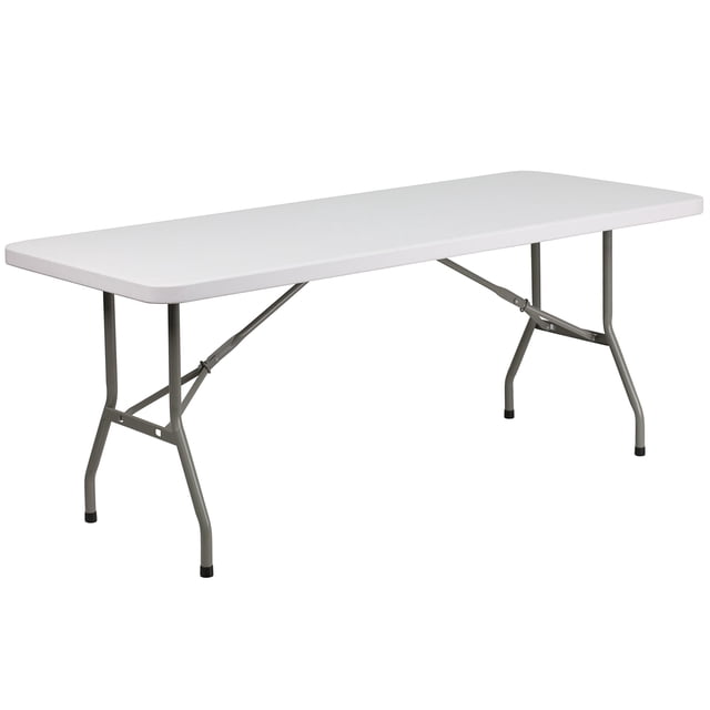 Bowery Hill Table Pliante Blanche Granite en Blanc
