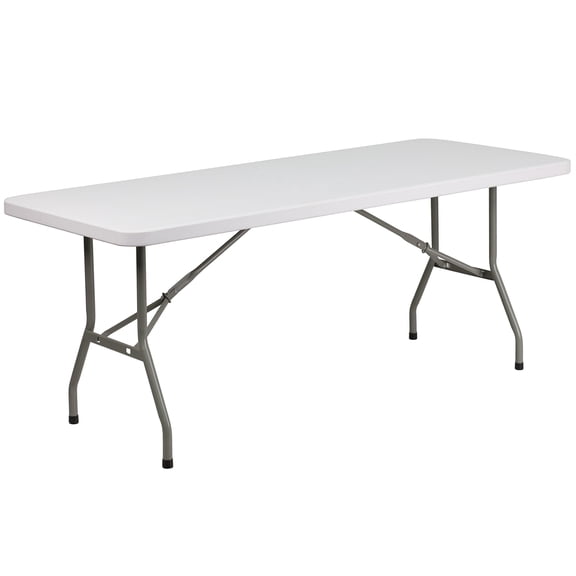 Bowery Hill Granite White Folding Table in White
