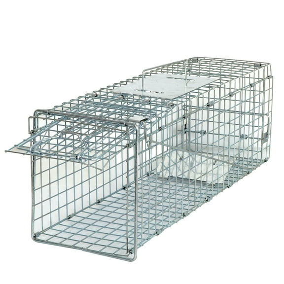 ZenSports 24’’x8’’x7.5’’ Foldable Live Animal Trap Cage for Squirrel, Rat, Bunny, Groundhog, Mink, No-Kill Bait Trapping Kit