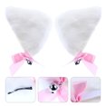 thumbnail image 4 of Miangastore Furry Hair Hoop White Imitation Rabbit Hair 1 Pair 3.5x3.1x1.6in, 4 of 8