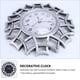 thumbnail image 5 of Reloj de pared vintage con esfera europea, silencioso y ahuecado, 3D, grande, decorativo, para sala de estar, dormitorio y cocina (plateado)., 5 of 5