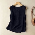 thumbnail image 4 of Womens Linen Embroidered Tank Tops 2026 Trendy Summer Casual Loose Fit Crewneck Sleeveless Shirts Fashion Ladies Blouses, S, 4 of 7