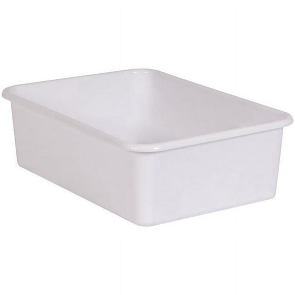 Teacher Created Resources TCR20417 Plastic Storage Bin, White - Large