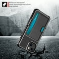 thumbnail image 6 of for iPhone 13 Phone Case with Card Holder Wallet Shockproof RFID Blocking Ring Holder Case Magnetic Kickstand Skin PU Leather TPU Rugged Cover For iPhone 13,Black, 6 of 6