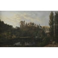 thumbnail image 2 of Johan Christian Dahl 18x13 Gold Ornate Wood Frame and Double Matted Museum Art Print Titled - The Castle Ruin at Tharandt (1819), 2 of 4