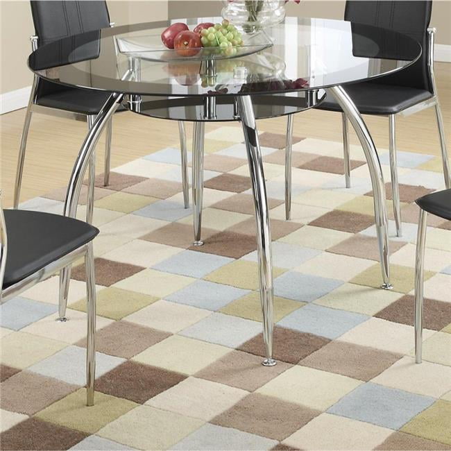 Benzara Bm171272 36 X 54 X 36 In Metal Glass Metal Leg With Chrome Finish Dining Table Silver Walmart Com Walmart Com