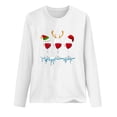 thumbnail image 5 of Lindreshi Christmas Shirts for Women Women Christmas Casual Long Sleeve Wine Sweatshirt Pullover Blouse, 5 of 5