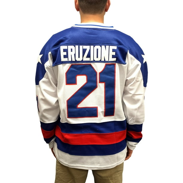 Mike Eruzione 21 Team Usa White Hockey Jersey Miracle On Ice Captain C Movie Walmart Com Walmart Com