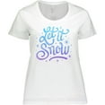 thumbnail image 3 of Inktastic Winter Let It Snow Lettering in Blue with Snowflakes Women's Plus Size T-Shirt, 3 of 5