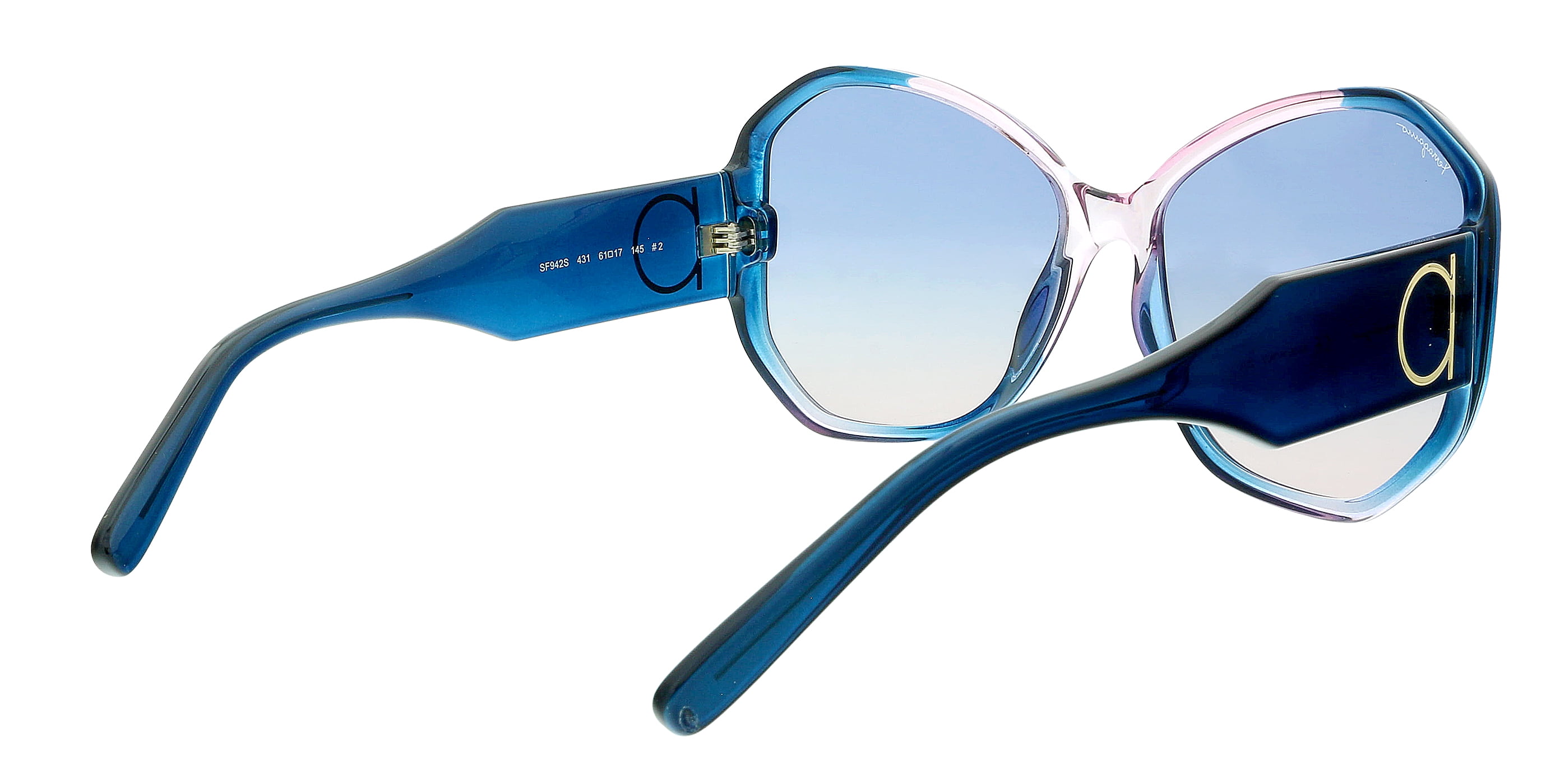 Salvatore Ferragamo SF942S 431 Blue Antique Lilac Gradient Modified Rectangle Sunglasses for Womens