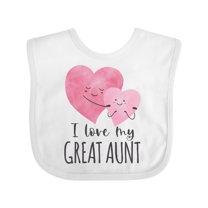 Inktastic I Love My Great Aunt Two Hugging Hearts Boys or Girls Baby Bib