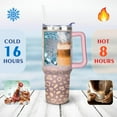 thumbnail image 4 of Pink Leopard Print Gradient 40 Oz Tumbler with Handle Lid and Straw, Stainless Steel Double Walled Vacuum Insulated Cup, Cute Birthday Gifts Tumbler for Women Men Friends, 4 of 7