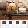 thumbnail image 4 of 48" Ergonomic Electric Standing Desk with 3 Memory Settings & Hanging Hooks, Adjustable Height Stand up Desk with T-Shaped Metal Bracket, Black, 4 of 9