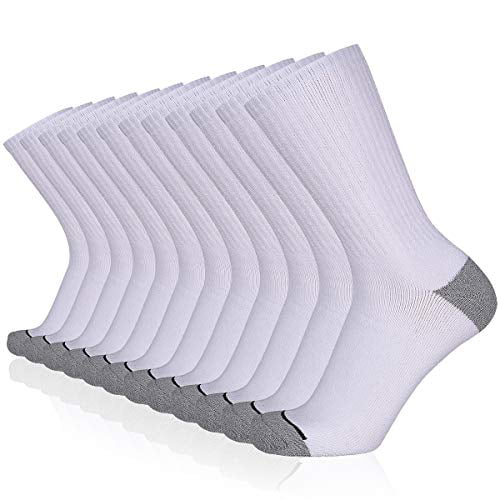 COOVAN 12 Pack Crew Socks for Men Full Cushion Moisture Wicking Athletic Socks