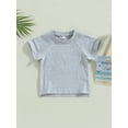 thumbnail image 2 of TSEXIEFOOFU Toddler Girls Boys Summer Casual Tops Solid Color Short Sleeve O Neck Loose T-shirt, 2 of 8