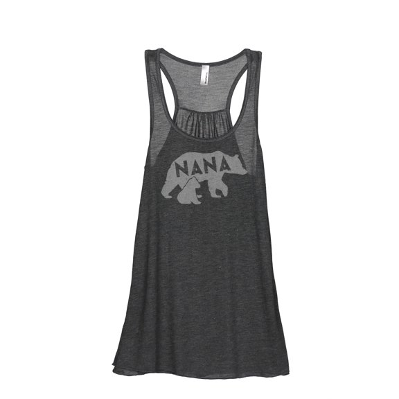 Thread Tank Nana Bear Women's Fashion Sleeveless Flowy Racerback Tank Top Charcoal Small