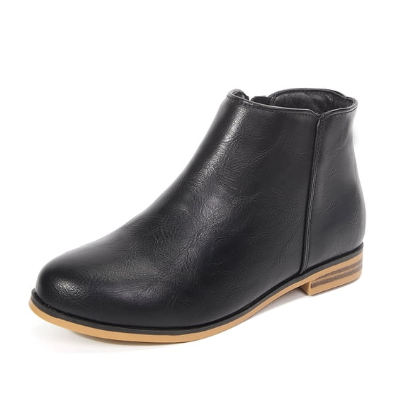 VitNoiva Kids Ankle Boots Side Zipper Lightweight Winter Toddler And Kids Girls Booties School Shoes