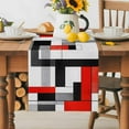 thumbnail image 5 of Abstract Table Runner, Medieval Red Black Geometrical Art Kitchen Table Runners Dress Scarves for Table Decorations Party/Restaurant/Indoor Outdoor Use, 13x72in, 5 of 9