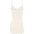 thumbnail image 3 of Bozzolo Women Junior & Plus Adjustable Spaghetti Strap Lace Trim Tunic Tank Top Camisoles, 3 of 5