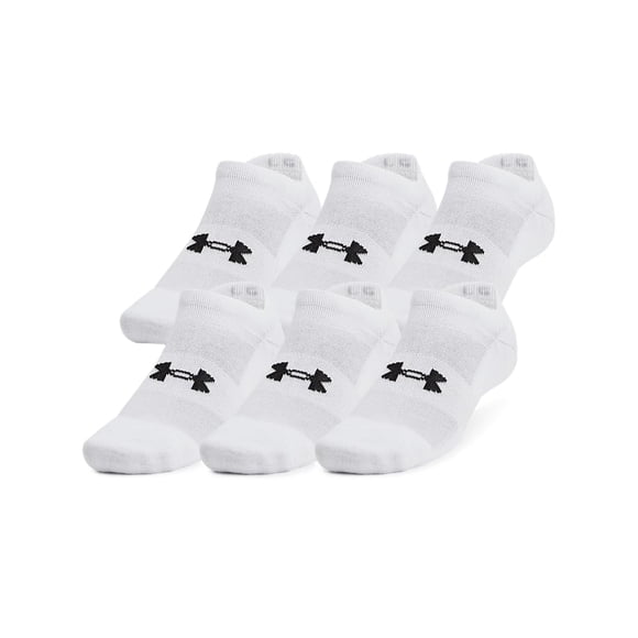 Calcetines Under Armour Training Cotton No Show, 6 unidades, color blanco