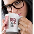 thumbnail image 2 of 3drose, Image of Graduation Bbq Party for 2020, Cap and Diploma, Gingham Red, 11oz Magic Transforming Mug, 2 of 7