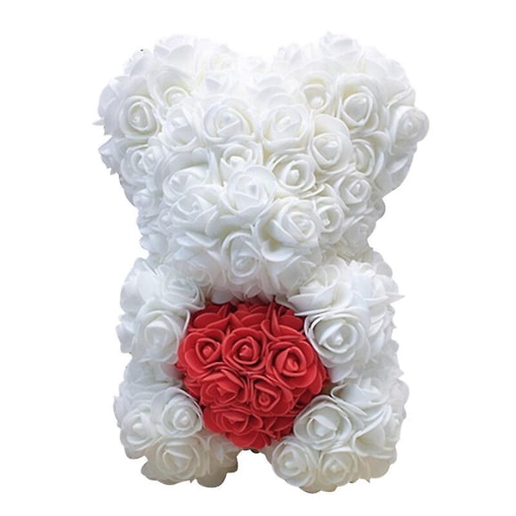Cadeau de Saint-Valentin Ours en Peluche Rose 25cm de Fleurs Ours avec Fleurs Ours Rose Rouge