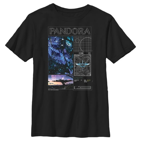 Boy's Avatar Pandora Diagrams  Graphic Tee Black Large
