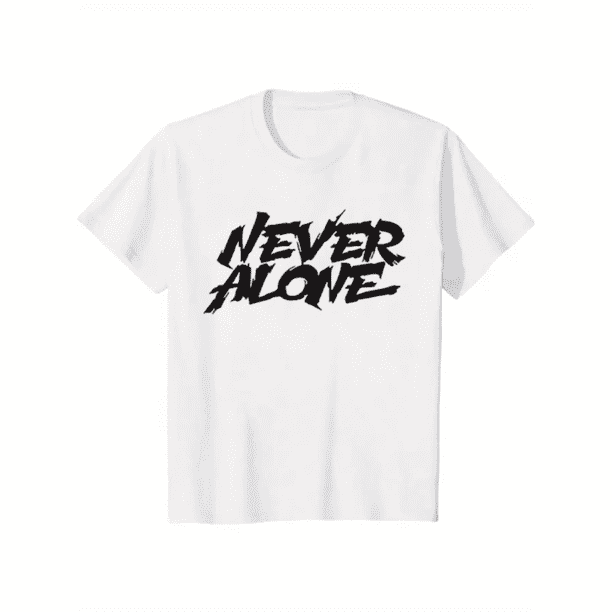 Men'S "Never alone" Boxing Graphic T-Shirt - Retro Street Style, inspirational Quote with eST. 2019 Design, Soft & Breathable Fabric, Loose Casual Summer Top, Comfortable Micro-stretch, oversized