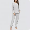 thumbnail image 4 of Fuzzy Pajama Sets for Women Plush Soft Long Sleeve Tops & Long Pants 2 Piece Pjs Fleece Warm Winter Lounge Sleepwear, 4 of 6
