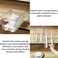 thumbnail image 2 of 4 PCS Cabinets Adhesive Sliders,White Drawer Slides Plastic Self Adhesive 10.4 Inch Length Silent Pull Out Rail for Baskets,Drawer,Boxes,File Cabinet,Trash Can, 2 of 5