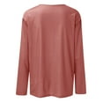 thumbnail image 5 of Yuzhih Womens Long Sleeve Round Neck Shirts Solid Color Basic Tees Spring Tops Outfits Clothes, 5 of 5