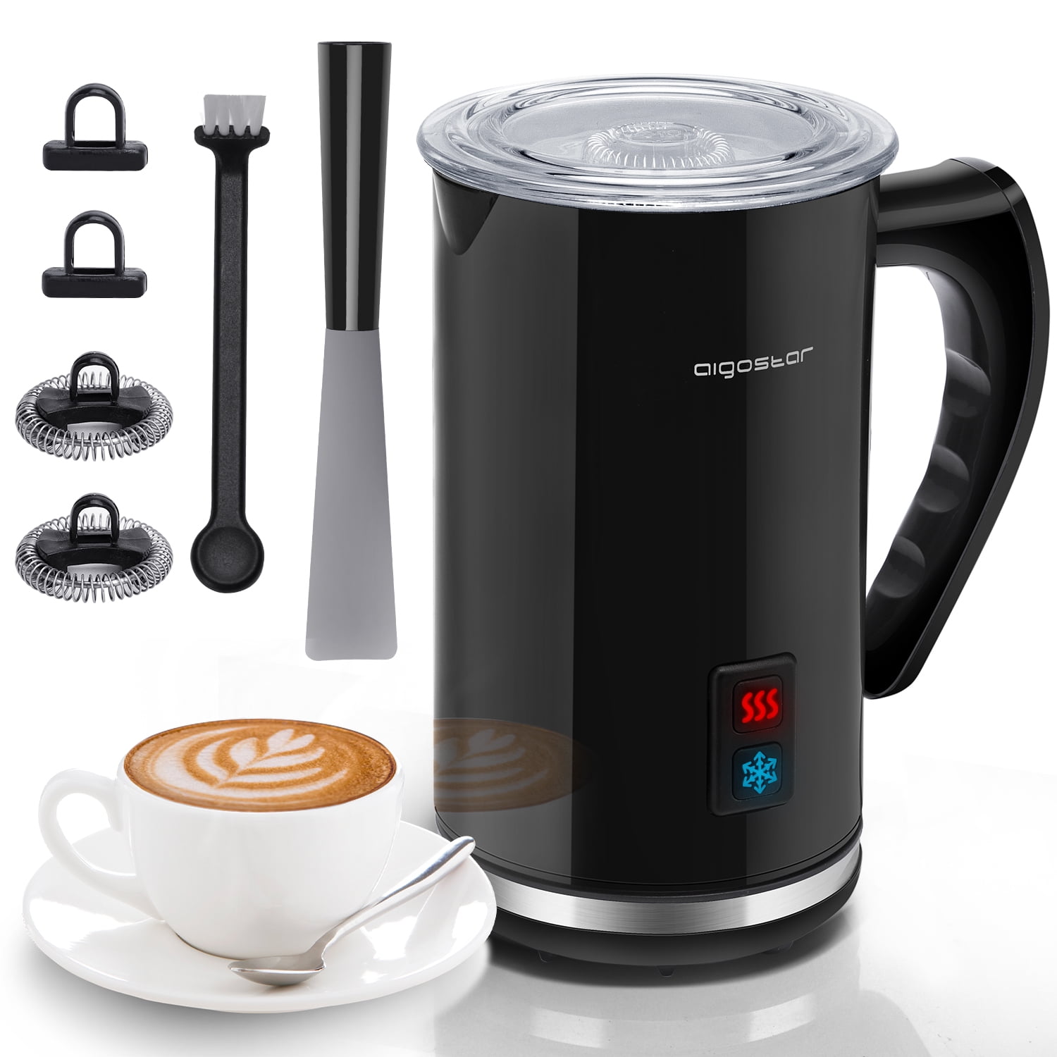 8.4 oz. Black 4 in 1 Electric Milk Frother Automatic Hot and Cold Milk Foam  Maker and Milk Warmer for Latte Macchiato Yea-LQD0-VQTJ - The Home Depot