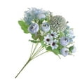 thumbnail image 3 of Flores artificiales rosas de seda ramo de novia decoración de boda decoración del hogar Azul, 3 of 8