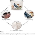 thumbnail image 4 of Bolsas de maquillaje con diseño de setas de pájaro para bolso, neceser multifunción con cremallera metálica, neceser de viaje de polialgodón, neceser grande de almacenamiento., 4 of 9