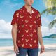 thumbnail image 3 of Fotbe Reindeer Faces Festive Red Camisa Hawaiana para Hombre Unisex – Camisa Casual de Verano con Botones de Manga Corta de Algodón y Lino,Medium, 3 of 7