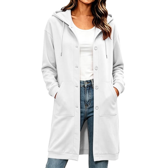 BUIGTTKLOP Womens Hoodies Sweatshirts Oversized 2026 Fashion Long Hooded Fall Winter Fleece Jackets with Pockets