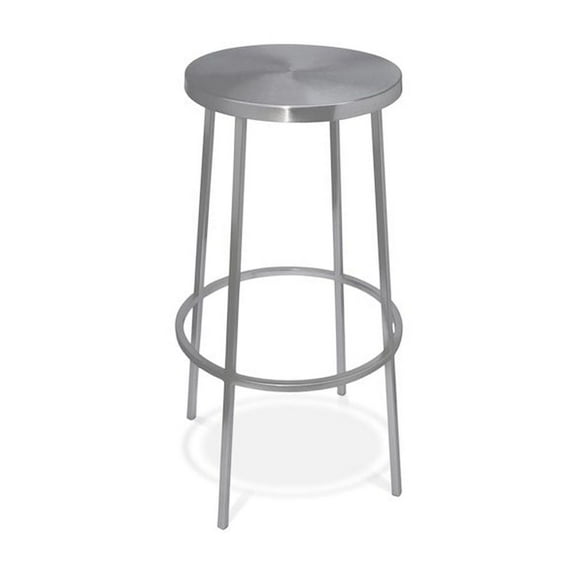 Meridian Furniture Tyson Brushed Silver Iron Barstool