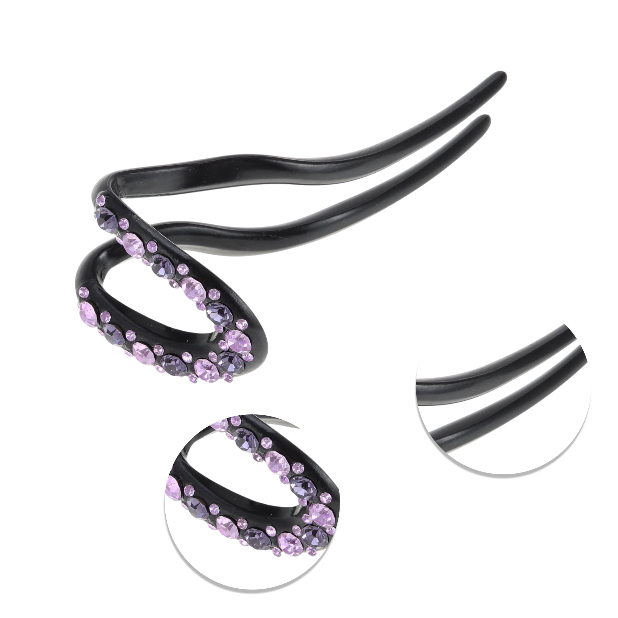 Unique Bargains Comfortable No Slip Fashion U-shaped Hair Pins for Home 1 Pc Purple