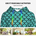 thumbnail image 4 of Lsque Aquamarine Glitter Pattern Casual Women's Hoodie,Hooded Sweatshirt with Kangaroo Pocket,Pullover Hoodie with Eye-catching Drawstrings-XX-Large, 4 of 7