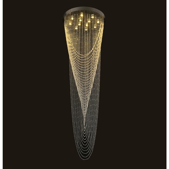 Bethel International Chandelier Chrome Stainless Steel & Crystal