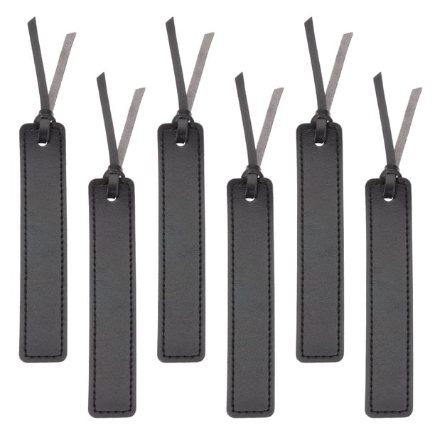 Marcadores de Cuero, 6 Piezas Marcadores Rectangulares para Lectura de Libros Hombres Mujeres Maestros Lectores Amantes de los Libros Escritores, Negro