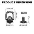 thumbnail image 2 of Metal Ball Studs Rivets D Ring, 8 Pcs Ball Post Head Buttons Studs Rivets with Screw (Black), 2 of 6