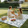 thumbnail image 4 of Teal Blue Green Outdoor Rug 6x9 Ft - Reversible Patio Rug Outdoor Camping Rugs, Vintage Farmhouse Boho Flower Leaf Washable Indoor Outdoor Area Rugs, Non-Slip Outdoor Carpet Runner for Deck/Porch, 4 of 8