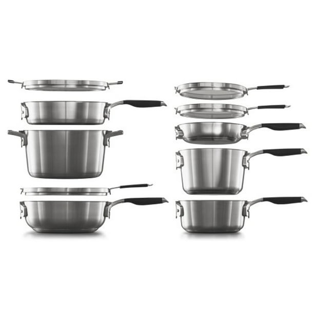 Calphalon Select 10pc Space Saving Stackable Stainless Steel Cookware