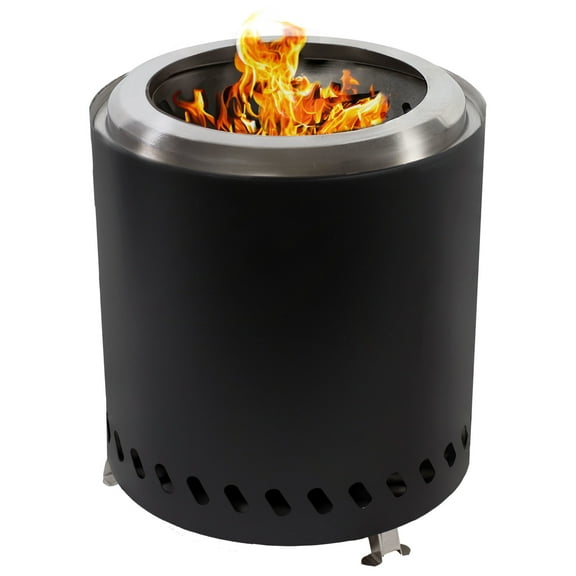 Sunnydaze 9.5" Round Wood-Burning Black Finish Steel Tabletop Smokeless Fire Pit