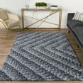 thumbnail image 2 of Addison Rugs Archer 9' x 13' Tufted Chevron Microfiber Fabric Area Rug in Blue, 2 of 10